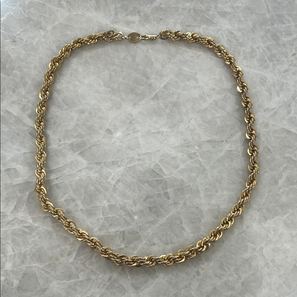 Italian 14k Gold Plated 5mm Rope Chain Necklace